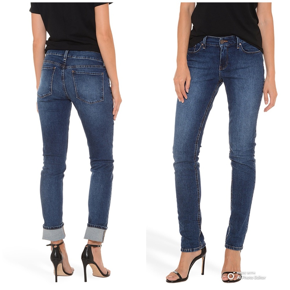 Mott & Bow Boyfriend Slim Straight Ridge  Women's Blue Jeans Size W28-L32